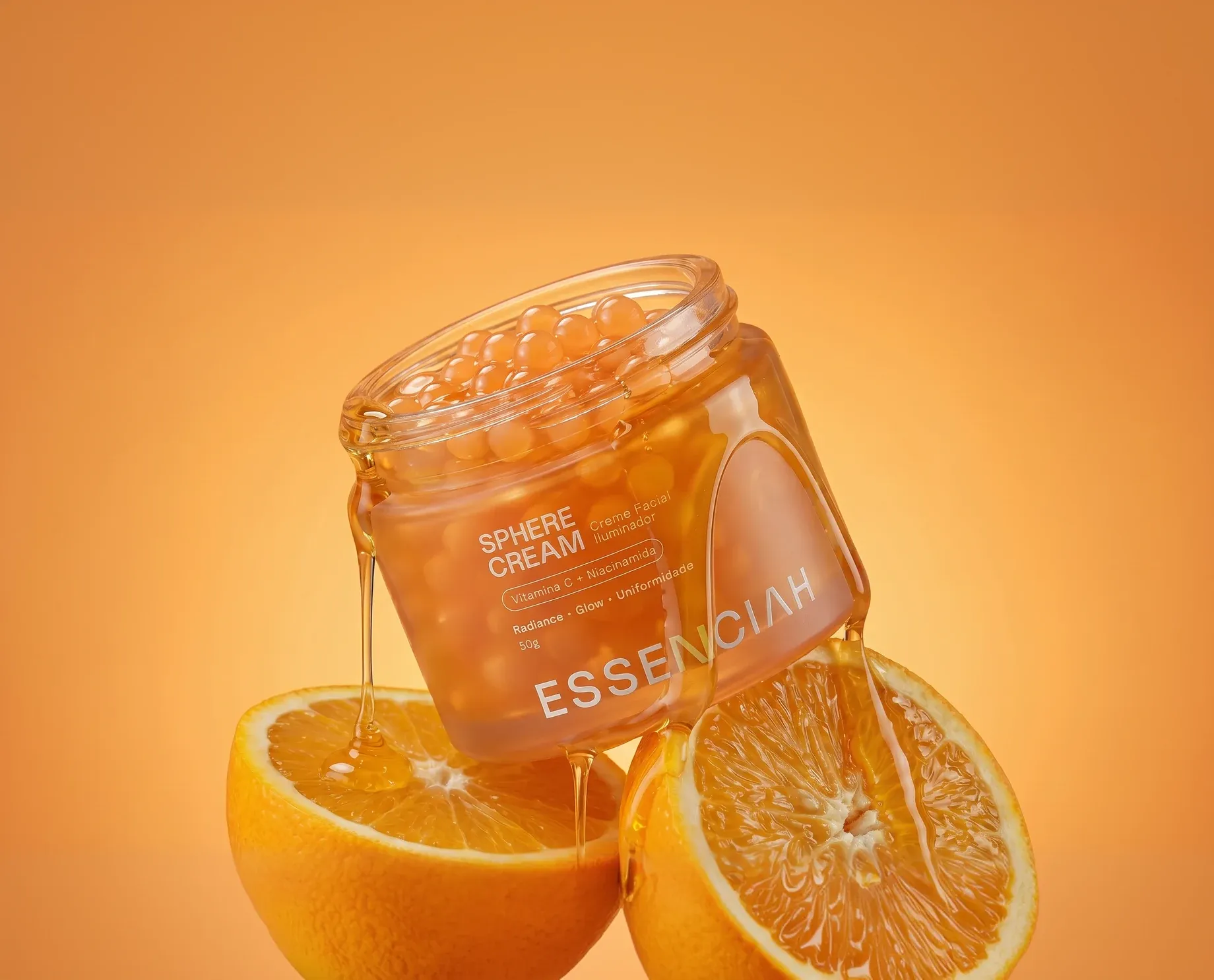 Pote de Sphere Cream com mel e laranjas