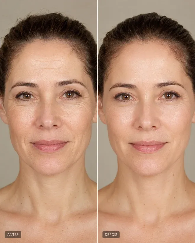 Antes e depois do uso do Essenciah — comparação lado a lado